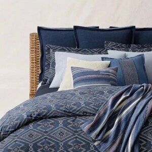 NEW RALPH LAUREN $425 king cotton duvet cover francois in navy and white floral
